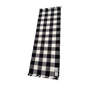 Park Designs Wicklow Check Black Cream Buffalo Plaid Table Runner 13x36 Cotton